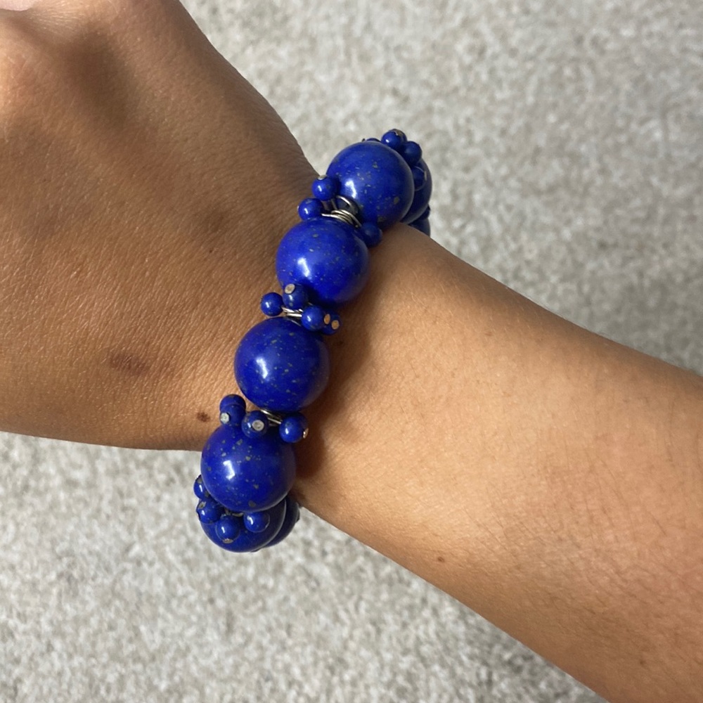 Blue Ball Beaded Bracelet